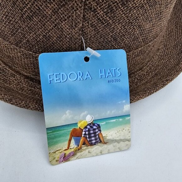 Mens Hat By Simplicity, Brown, New, One Size Fits Most Men or Women's Fedora - Picture 6 of 6